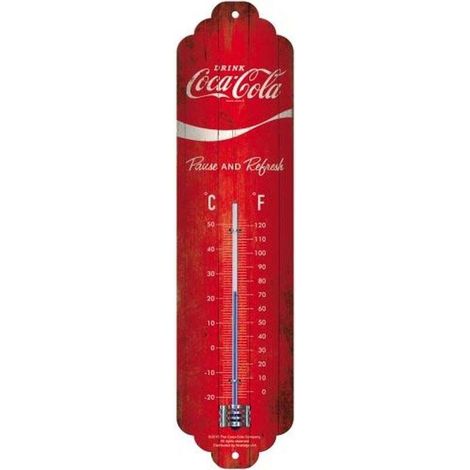 Thermomètre en métal Pub 28 x 6.5 cm Coca Cola Logo rouge (1/4)