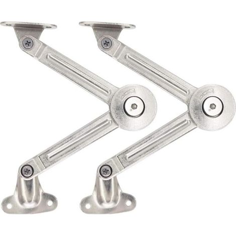 – Lot de 2 compas à amortissement réglable – Pour portes relevables de placard – Alliage de zinc antirouille – Angle d'ouverture 75°/90°/110° (1/5)