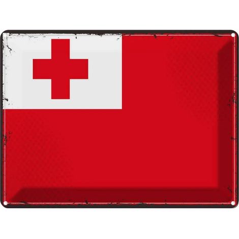 Plaque métallique 30x40 cm Tonga Rétro Drapeau Tonga Blason (1/5)