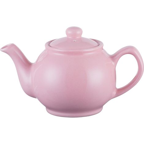 Théière en grès fin 2 tasses Couleur rose pastel Design traditionnel Rétention chaleur optimale Pour salon et cuisine (1/5)