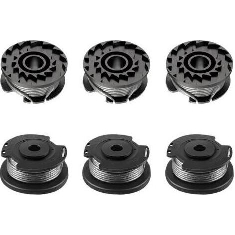 Lot de 6 bobines de fil pour coupe-bordure Bosch ART 23 SL/ART 26 SL, bobine de rechange en nylon (F016800569+F016800385), diamètre : 1,65 mm, 4,9 m (1/5)