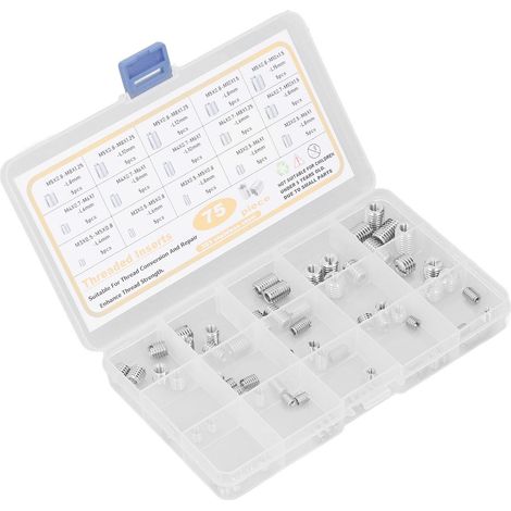 Kit de 75 écrous à filetage interne M3 M4 M5 en acier inoxydable argenté résistant à l'usure (1/5)