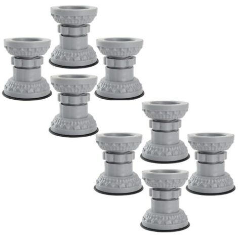 8 coussinets antivibrants pour machine à laver pieds réglables en caoutchouc antivibrant pour machine à laver et sèche-linge (1/4)