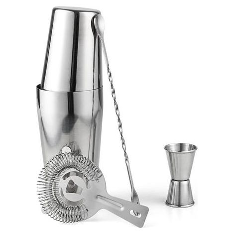 Cocktail Shaker - Boston Shaker 2-Pieces 800 ML + 600 ML - Acier Inoxydable - Set Bar Complète avec Cuillère à Mélanger - 4 Pièces (1/5)