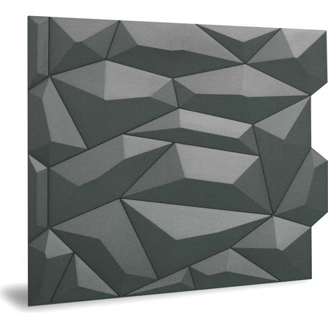 Wall panel 3D Profhome 3D 705390 Glacier Smoked Gray smooth Decor panel with an abstract pattern matt grey 2 m2