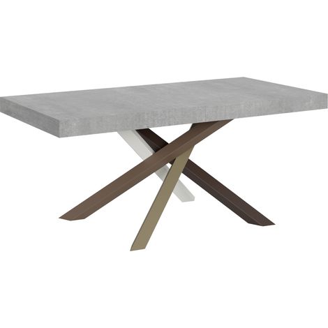 Tavolo allungabile 180/440x90 cm Volantis cemento gambe multicolore 4/C