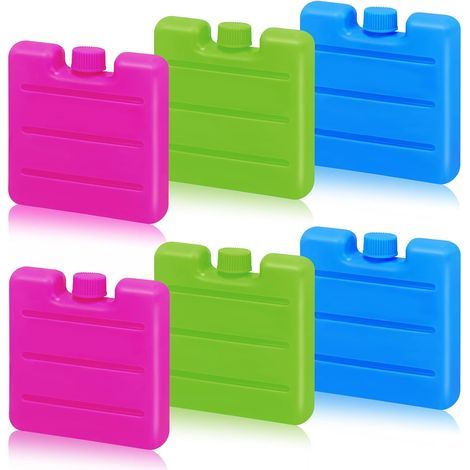 Petits Bloc Glace pour Glaciere, 6 Pièces Mini Pain de Glace pour Sac Isotherme, Bloc Refrigerant Plat, Portable Pain Glace Glacière pour Pique-Niques, Voyages, Camping, Plein Air (1/5)