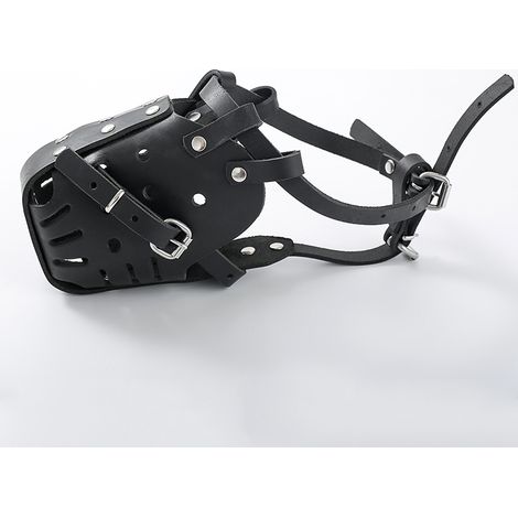 Muselière réglable en cuir pour chien, anti-morsure et anti-collision, cage de protection pour Berger Allemand, Doberman et Dogue Allemand (1/4)