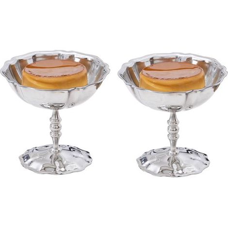 Juego de 2 vasos de acero inoxidable para postres, Vasos para helado, yogur y pudín, Reutilizables, Fáciles de guardar, hogares, Color plata (1/5)