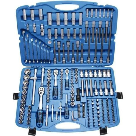 Bgs Kit de Dados Completo 214 piezas acero azul