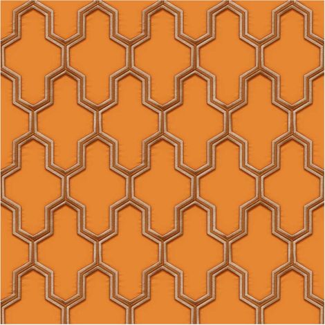 Bold Geometric Pattern Orange Feature Statement Wall Paste The Wall Wallpaper (1/4)