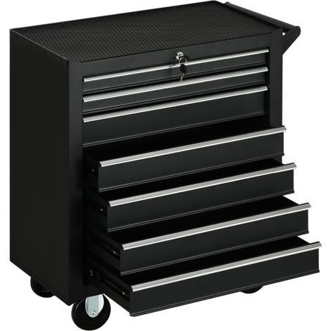 Servante d'Atelier Mobile 7 Tiroirs Chariot à Outils en Acier Verrouillable Charge 150 kg 69x33x75 cm (1/5)