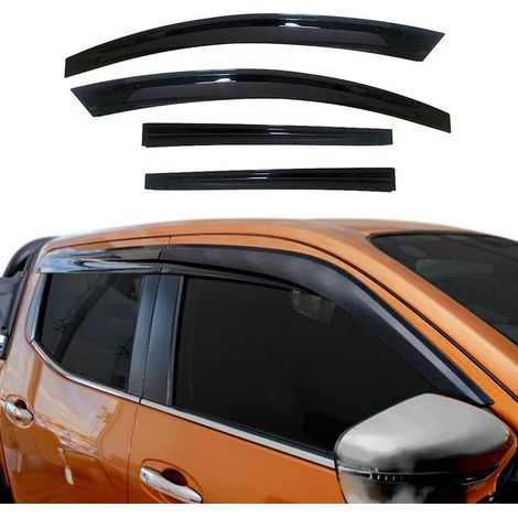 Déflecteurs de Vent Pluie d'air Compatible avec VW Amarok 2010-2020 en Acrylique Noir (1/5)