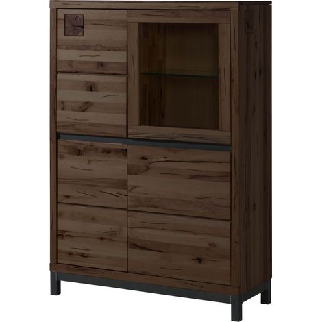 Highboard Kernbuche 103x40x148 tabacco braun geölt VILLANDERS 205
