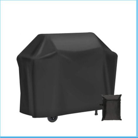 Housse de Protection BBQ Étanche et Résistante 210D Oxford, Pare-Grille Anti-Vent/UV/Eau/Humidité/Poussière 147x61x117cm Noir (1/4)