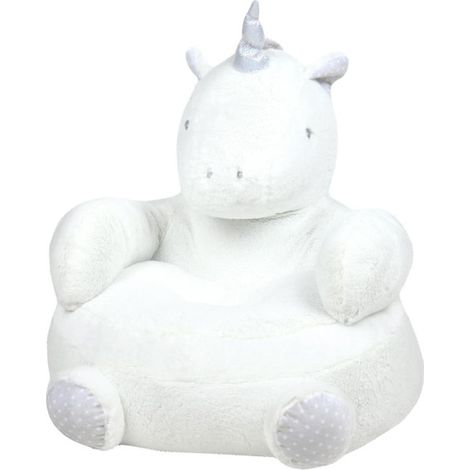 Pouf enfant licorne "Aurore" - 45x45cm - Blanc