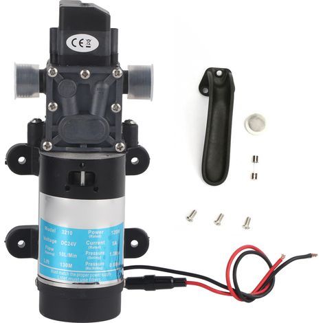 Pompe à eau électrique 120W, 10L/m, pompe à membrane auto-amorante pour nettoyeur haute pression 24V/5A (1/5)