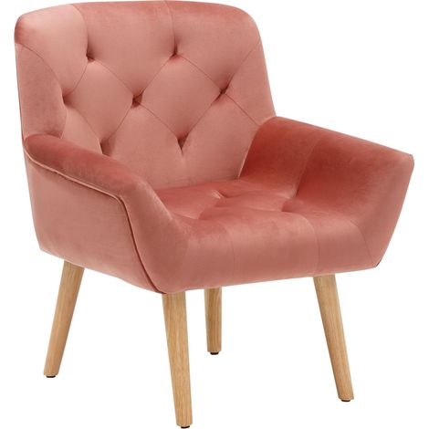 Sami-Fauteuil en velours rose (1/5)