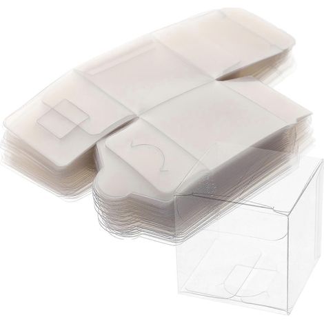 50 Stück durchsichtige PVC-Verpackungsboxen, transparente Bonbonboxen für Geschenke, Hochzeiten und Partys (5x5x5cm)-5.00X5.00X5.00CM (1/4)