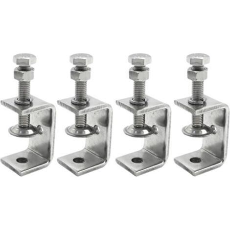 4-Piece 30mm C-Clamps, 304 Stainless Steel Adjustable Clamping Range 0-25mm for Welding, Carpentry, Home Assembly, and Cabinetmaking