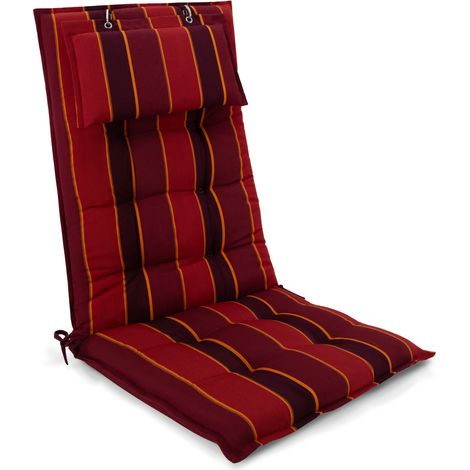 Premium Hochlehner Auflage Kopfpolster Sun-HL, 120x50cm, Rot