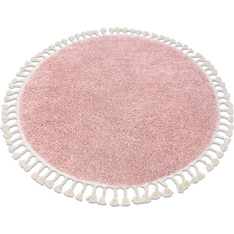 Teppich BERBER 9000 Kreis rosa Franse berber marokkanisch shaggy pink rund 120 cm