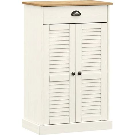 Meuble à chaussures VIGO, blanc, 60 x 35 x 96 cm, en pin massif (1/5)