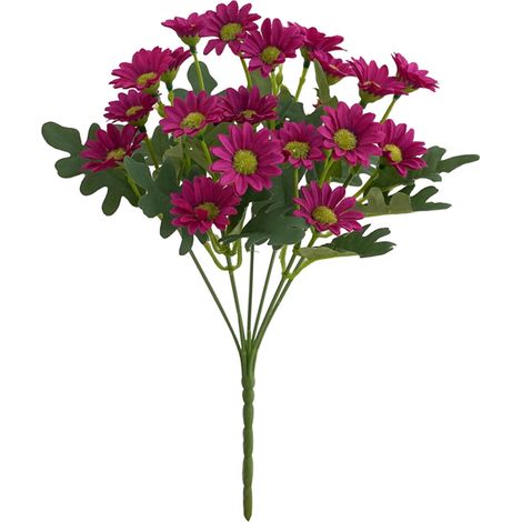Fleur Artificielle - Marguerite - Tige Longue 35 cm - Diamètre Tête 3,5 cm - Matière Soie et Plastique - Pour Décoration Intérieure Extérieure - Lot de 10 (1/3)