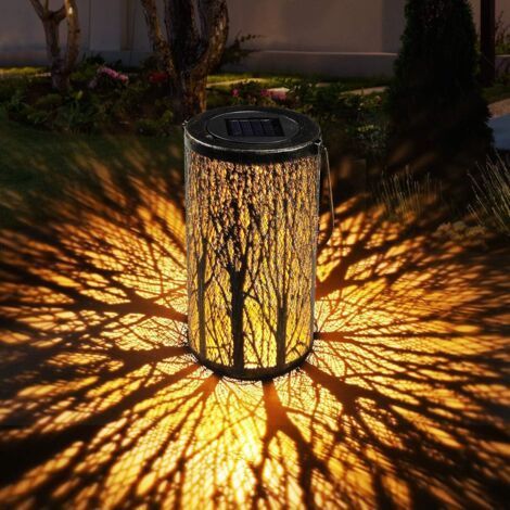 Solar Lantern Outdoor Solar Lantern Garden Waterproof Hanging Lamp Lantern Cordless Rechargeable Hanging Light Decorative Lighting for Patio Lawn Corridor Driveway Halloween Christmas (1/4)