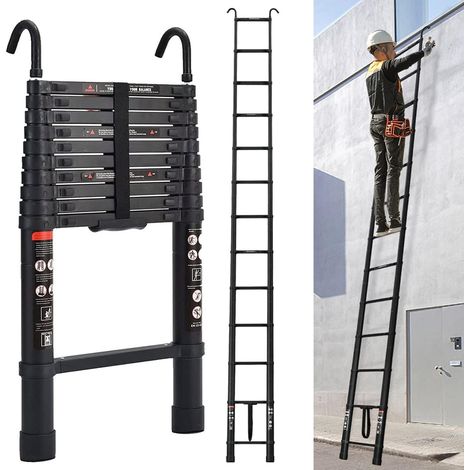 Échelle Télescopique 5m, Escabeau Telescopique Aluminium avec Crochets, Pliable Échelle Télescopique Extensible, Charge Maximale 150kg (1/5)