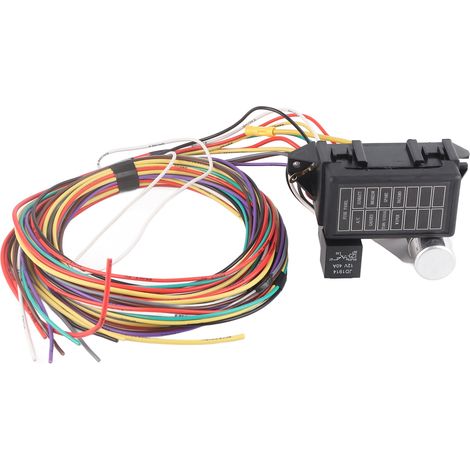 Kit de faisceau de câbles universel 12 V à 8 circuits avec fusibles, compatible avec les voitures de sport, les hot rods et les voitures de rue. (1/5)