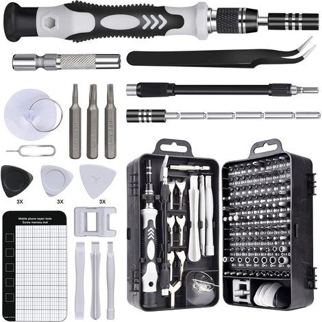 Kit d'outils de précision 135 en 1 comprenant un tournevis et un outil d'ouverture, compatible avec iPhone, PC, ordinateur portable, iPad, tablette, MacBook, lunettes, Xbox, montres et appareils photo (1/5)