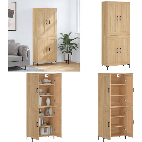 Highboard Sonoma-Eiche 69,5x34x180 cm Holzwerkstoff - Holzschrank - Sonoma-Eiche (1/5)