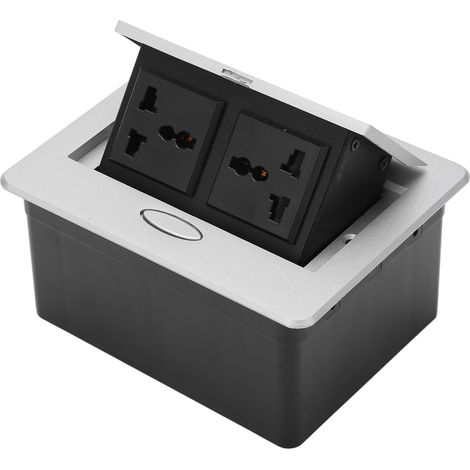 Boîtier de prise de bureau encastrable à 2 positions, 3 prises à broches, alimentation électrique 250 V (1/5)