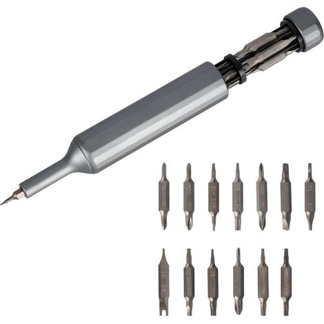 Tournevis Précision 27-en-1 - Petit Tournevis Magnétique avec 13 Embouts Doubles - Kit Electricien, Kit Réparation pour Téléphone, PC, Lunettes (1/4)