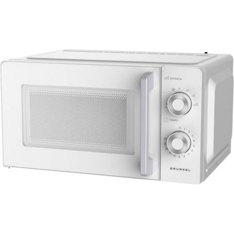 Grunkel - MW-20MG Mikrowelle 20L 700W Grau mit 6 Stufen de Leistung, Auftauen, Timer 30 Min, Öffnung mit Griff und Tablett Ø245 mm