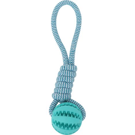 Boule d'Extérieur en Corde de Coton Jouet à Mâcher en Caoutchouc de Nettoyage de Dentition de Fuite Chien