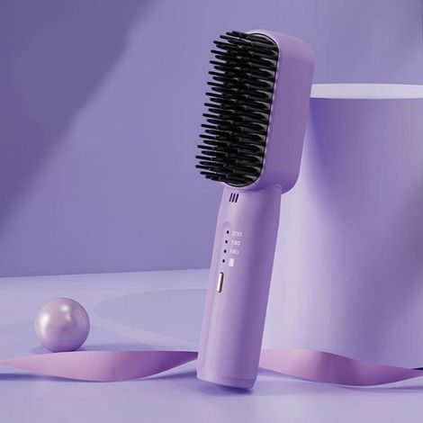 Brosse à Lisser - Ulisem - Sans Fil - Ions Négatifs - Recharge USB - Violet (1/5)