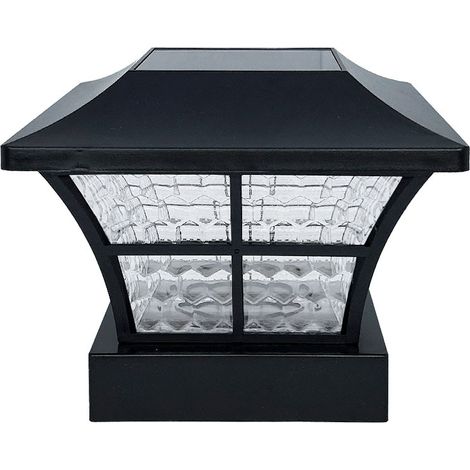 Warmweiße Solar-Pfostenleuchte für Holzpfosten 10x10 - Solar-Pfostenkappenleuchte, IP65 wasserdichte Solarleuchten (2 Stück)