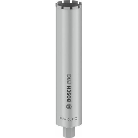 Bosch – Trépan diamanté pour béton 102 mm – Longueur 450 mm – 9 segments de coupe – Soudure laser pour durabilité