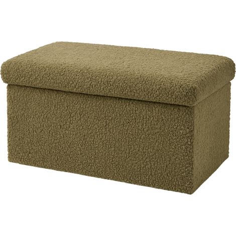 Faltbare Sitzbank aus Bouclé, 76 x 38 cm, MATCHA (1/4)