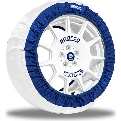 Set da 2 pezzi di calze da neve per gomme in tessuto bianco silenziose e senza vibrazioni SPARCO - Taglia M (1/5)