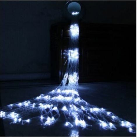 Luci a cascata a LED, effetto neve con flusso d'acqua, tenda fatata da appendere, luce scintillante con flusso d'acqua per decorazioni (3 x 2 m, 240 LED, bianco freddo) (1/5)