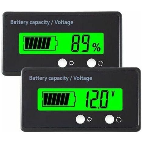Medidor de batería de 12 V CC, voltaje de capacidad de batería, monitores de batería, probador de baterías de plomo-ácido y de iones de litio (luz verde) - Probador y detector de voltaje (1/3)