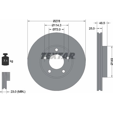 Lot de 2 Disques de frein Textar 92130303 HAIMA (FAW) BFF43325X BP4Y3325XB