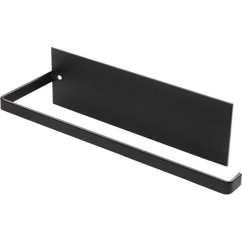 Noir-Porte Essuie-Tout, Porte-Papier Cuisine Mural, Supports pour Papier Essuie Tout sans Perçage, Porte-Rouleau Cuisine en Métal, Dérouleur Sopalin Auto-Adhésif Cuisine, 25cm (1/5)