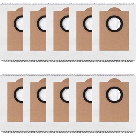Lot de 10 sacs à poussière pour aspirateur robot Lefant M3/M3 Max, sacs à poussière de grande capacité avec col ferme, recharges de sacs à poussière pour nettoyeurs (1/5)