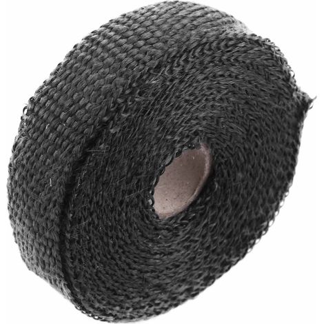 Ruban d'isolation thermique pour voiture 5m, enveloppe anti-chaleur d'échappement avec 4 attaches en acier inoxydable noir (1/5)