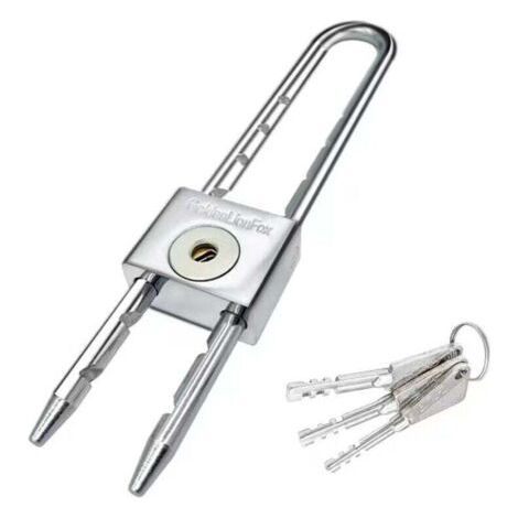 200mm Cadenas à Anse Longue avec Cadenas en Acier Laminé Imperméable à l'eau pour Porte, Armoire, Longue Poutre
