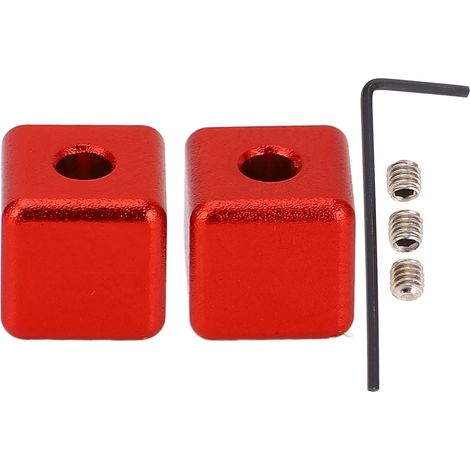 Lot de 2 embouts de câble carrés en alliage d'aluminium pour câbles de vélo (dérailleur, frein, câbles intérieurs), rouge (1/5)